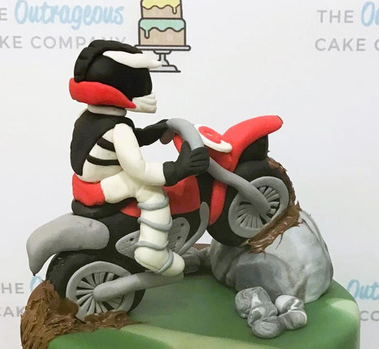 Fondant motorbike & rider cake topper, Dirt bike, Sport