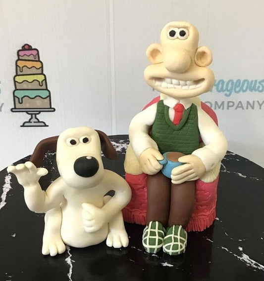 Fondant Wallace and Gromit edible sugar cake toppers