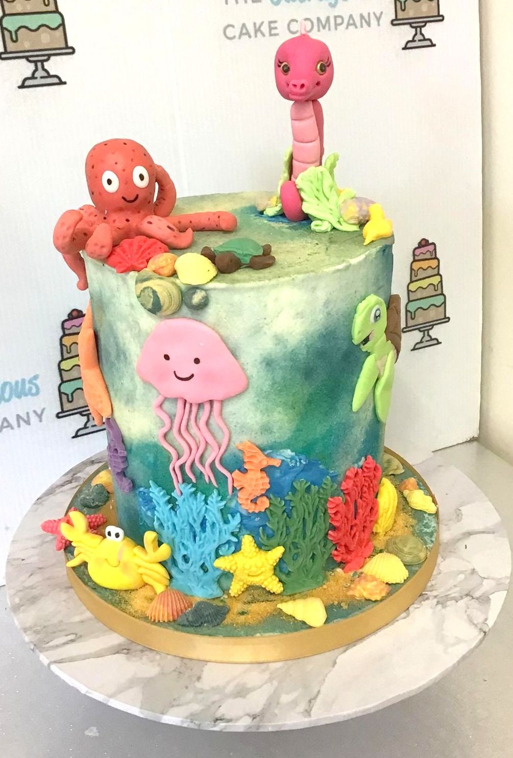 Edible Fondant sea creatures crab, octopus, turtle, starfish, jelly fish, sea horse