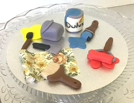 DIY painting and decorating edible sugar cake toppers