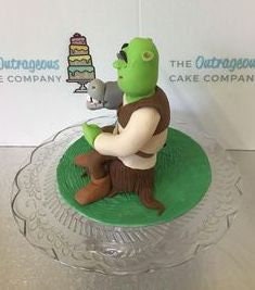 Handmade Shrek and donkey inspired sugar cake topper