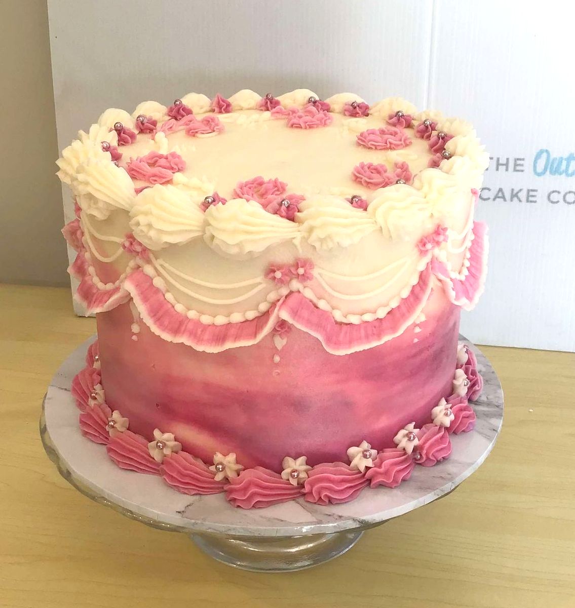 Vintage style Buttercream piped cake