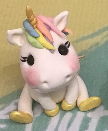 Fondant Unicorn  and Rainbow cake toppers