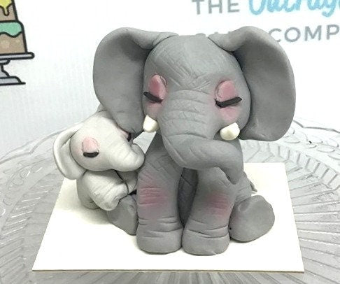 Sugar cute fondant Jungle Animals..Elephant Mother & Baby