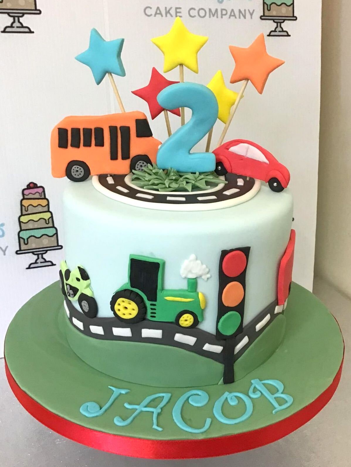 Edible Fondant Transport cake toppers , cars, bus, lorry, school bus, motorbike, tractor, traffic lights.