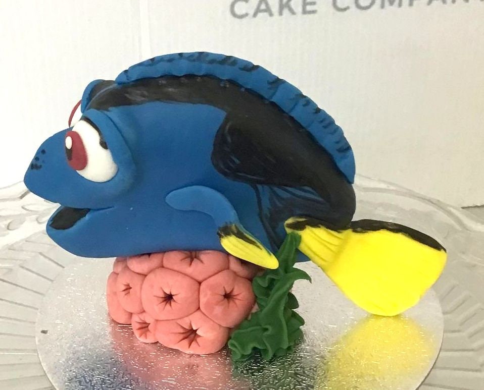 Dory inspired fish edible sugar cake topper