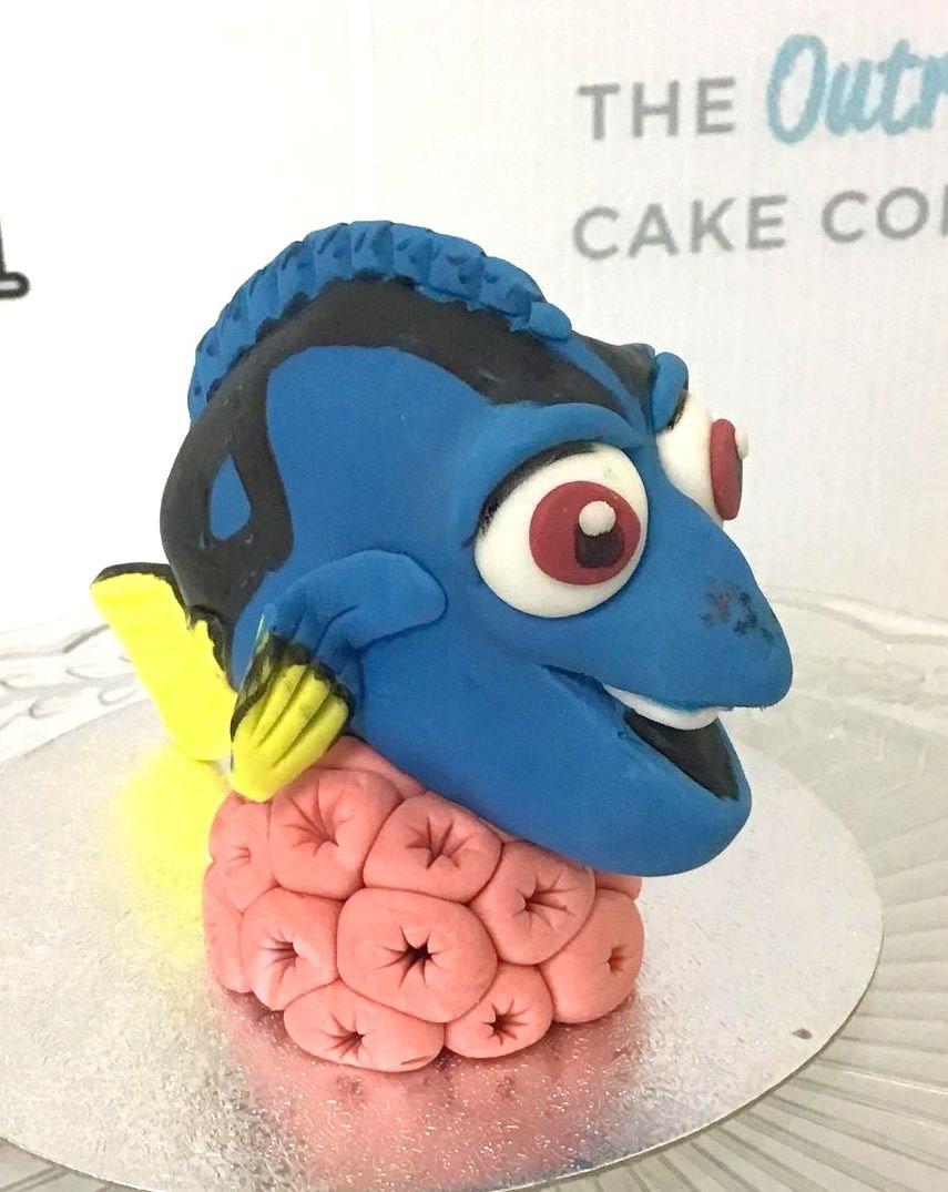 Dory inspired fish edible sugar cake topper