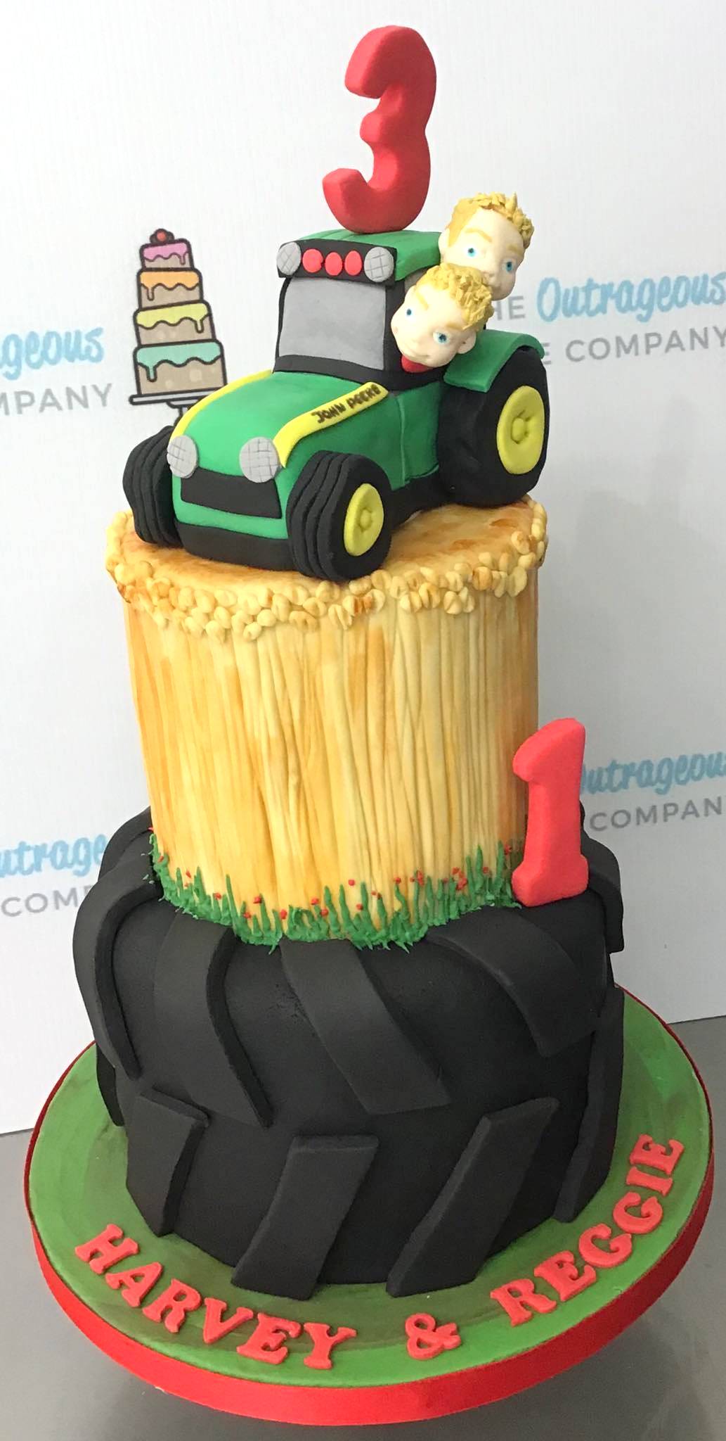 Amazon.com: Farm Tractor 2nd Birthday Cake Topper，Happy Birthday Two Years  Old Number 2 Birthday Cake Topper for Kids Boys Party Decoration Supplies :  Grocery & Gourmet Food
