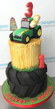 Two Tier Tractor & Farm Cake