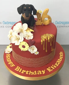 Doggie & Flower Cake